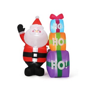 TackView 6FT Inflatable Christmas Santa Decoration with Gift Box,Weather-Resistant Yard Decor for Festive Cheer - 1 of 4
