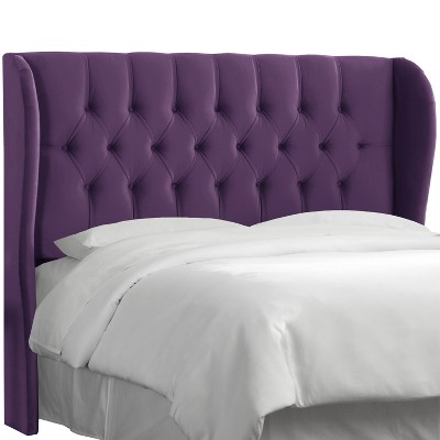 Queen Tufted Wingback Headboard Purple, How Do You Attach A Headboard To Purple Bed Frame
