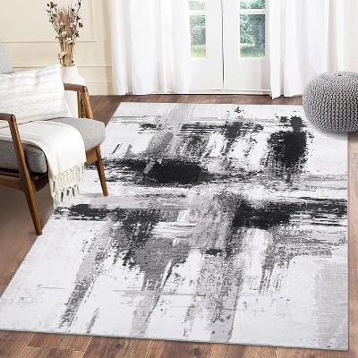 Garvee Modern Abstract Area Rug-Contemporary Art Ink Texture Rug