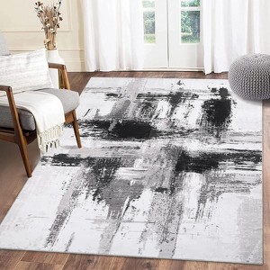 Garvee Modern Abstract Area Rug-Contemporary Art Ink Texture Rug - 1 of 4