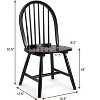 ADILE  Dining Chairs Set of 2, Wood Windsor Chairs, Spindle Back, Black - 3 of 3