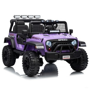 24V Kids 2-Seater Electric Truck w/ Parent Remote, Spring Suspension, 2 Speeds, LED Lights,MP3 Player (Ages 3-8) - 1 of 4