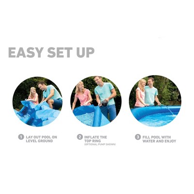 Intex Easy Set 12.5 x 11.6 Inflatable Blue Vinyl Above Ground Pool