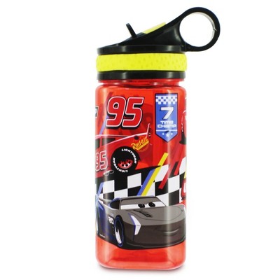 Disney Cars 15oz Plastic Lightning Water Bottle Red