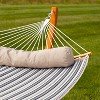 Sunnydaze Heavy-Duty Quilted 2-Person Hammock with Curved Bamboo Spreader Bars - 450 lb Weight Capacity - 3 of 4