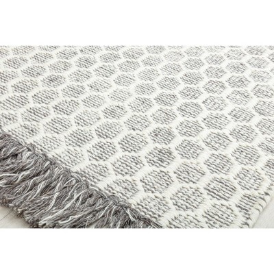 Handcrafted Gray Honeycomb 8' x 10' Wool Area Rug
