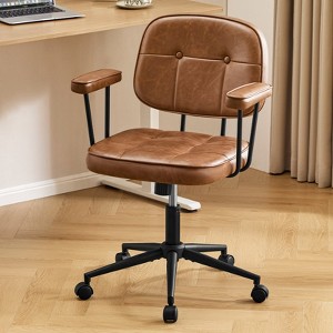 Furniliving Home Office Chair with Padded Armrest, Mid Back Adjustable Height Rolling Swivel Executive Compact Task Chairs - 1 of 4