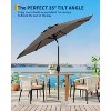9FT Patio Umbrella Outdoor, Market, Table Umbrella with Push Button Tilt and Crank, 8 Sturdy Ribs for Garden, Pool, Deck, Backyard - 4 of 4