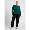 ELOQUII Women's Plus Size Shirred Peplum Top - 4 of 4