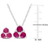 EVERLY JEWELRY | Sterling Silver 3 1/3 CT TGW Created Ruby and Created White Sapphire 3-Stone Earrings & Pendant Set - 18 in - 2 of 3