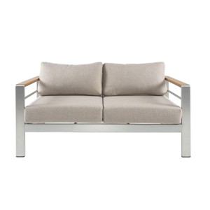 Coolbibila-Patio Club Chair, Aluminum Accent Chairs, Arm Chairs With Cushion And Back, Patio Accent Chairs With Modern Design - 1 of 4
