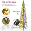 6' Artificial Slim Christmas Trees, with Snow Frosted Branches, Warm White or Colorful LED Lights, Downswept Shape - 4 of 4