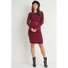 Hello Miz Women's Ribbed Long Sleeve Side Ruched Maternity Nursing Dres - 4 of 4