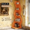 SEVOBAL Decorative Bookshelf 5-Tier Wall Corner Bookshelf Corner Shelf Storage Rack Plant Stand, Orange, 19.69"*18.9"*70.47" - 4 of 4