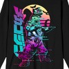 Godzilla Neon Kanji Character Art Adult Black Crew Neck Long Sleeve Tee - 2 of 4