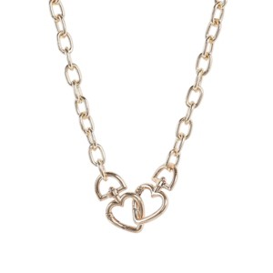 Slickblue Women's Necklace, Gold Link Chain with Interlocked Heart Charms, Convertible to Bracelet or Anklet, 19" - 1 of 3