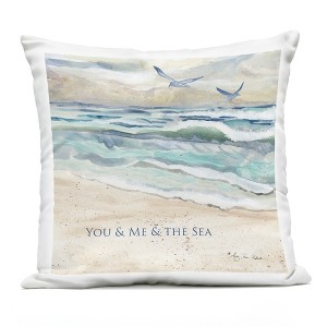 Stupell Industries Muted You Me & The Sea Outdoor Decorative Throw Pillow, 18 x 18 - 1 of 3