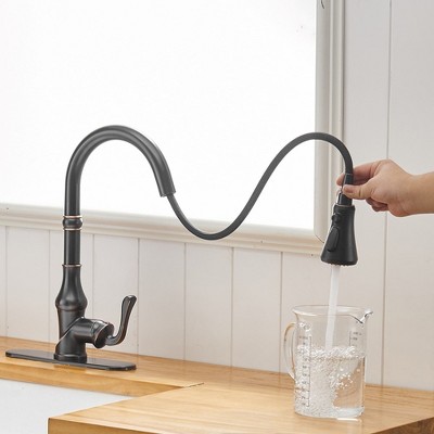Oil-Rubbed Bronze Pull-Down Kitchen Faucet with Spray