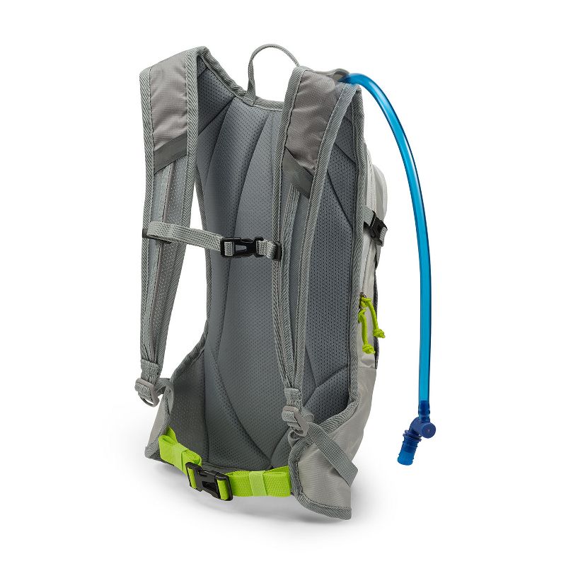 High Sierra Hydrahike 2.0 8L Hydration Water Backpack with Insulated Reservoir Pocket for Hiking, Running, Climbing, or Cycling, Gray & Green, 3 of 7