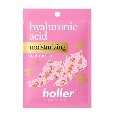 Holler and Glow Toe-Tally Festive Gingerbread Hyaluronic Acid Moisturizing Foot Mask - 0.6 fl oz
