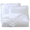 Evo Bytes Washed Microfiber Ruffled Comforter Set Soft Lightweight Bedding-Queen Comforter&2 Standard Shams-White - 4 of 4