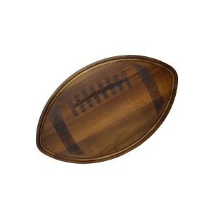 Slickblue 18” x 11” Acacia Wood Football Board - Perfect for Hosting, Serving Snacks, & Tailgating - 1 of 4