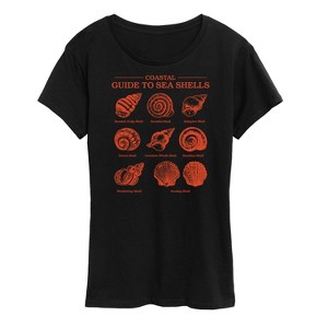 Women's - Instant Message - Coastal Guide To Sea Shells Chart Short Sleeve Graphic T-Shirt - 1 of 4