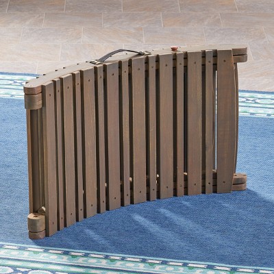 Tycie Foldable Gray Acacia Wood Outdoor Chaise Lounge