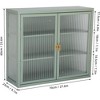Wall Cabinet with Glass Door, Glass Display Cabinet, Kitchen Storage Cabinet with Detachable Shelves - 2 of 4