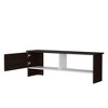 47.4" Particle Board Stained Walnut 2-Shelf Entertainment Center with Door and Open Storage for Living Room - 4 of 4