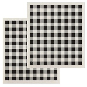 Briarwood Lane Black and White Check Swedish Dishcloth (2-pack) - 1 of 4