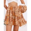 INSPIRE CHIC Women's Boho Floral Casual Summer High Waist Drawstring Flowy A-Line Mini Skirts - 2 of 4