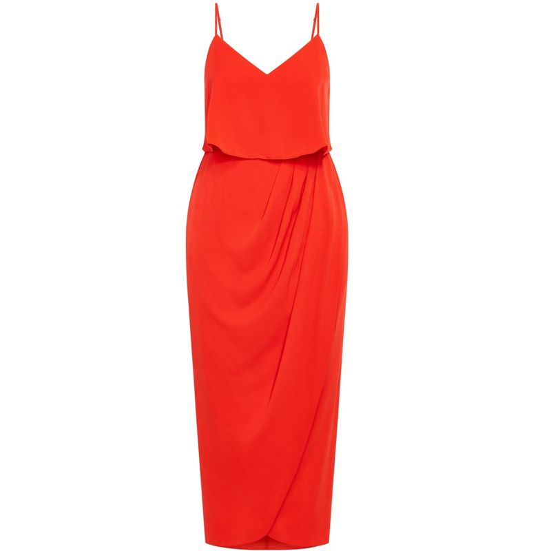 Women's Plus Size Overlay Dress - orange | CITY CHIC, 4 of 6