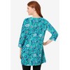 Woman Within Plus Size Perfect Printed Three-Quarter-Sleeve Scoopneck Tunic - 3 of 4