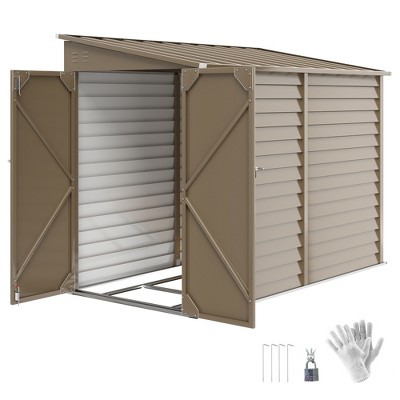Outsunny Metal Garden Storage Shed Tool House with Sliding Door Spacious Layout & Durable Construction for Backyard, Patio, Lawn