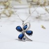 Butterfly Flower Pendant Chain Necklace for Women Blue Cz Ginger Lyne Collection - 2 of 4