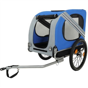 XINGHANZHENXUAN Large Folding Bike Trailer for Dogs, All-Terrain Pet Carrier for Cycling, Jogging, Camping, Outdoor Adventures - 1 of 4