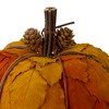 Northlight Fall Harvest Layered Leaves Pumpkin with Pinecones Decoration - 7.5" - Orange - 3 of 4