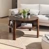 Tangkula Round Coffee Table with 4 Side Compartments 2-Tier Circle Coffee Table - 2 of 4