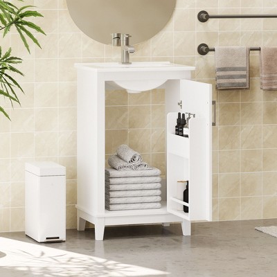 NicBex Bathroom Vanity with Basin,Bathroom Sink Vanity with 1 Soft-close Doors,20 inch Bathroom Sink Cabinet for Bathroom,White/Gray/Black/Green