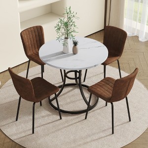 5 Piece Dining Table Set for 4, Modern Dining Set with 4 Upholstered Dining Chairs, Table and Chair Set - ModernLuxe - 1 of 4