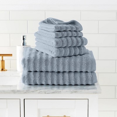 Spa Blue Egyptian Cotton 6-Piece Towel Set