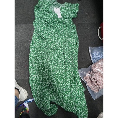 Women Summer Bohemian Floral Casual Wrap Midi Sun Dress