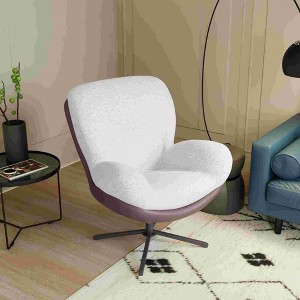 CAVINAS Faux Leather Upholstered Accent Chair,Modern Swivel Chair  with Metal Base Frame for Bedroom,Reading Room - 1 of 4