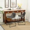 Roundhill Furniture Lotusville Vintage PU Leather Counter Height Stools, Antique Gray, Set of 2 - 2 of 4