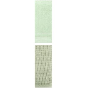 REGALWOVEN Solid Stripe Pattern Bathroom Face Hand Towels 14" x 30"/13" x 30" 2 Pcs - 1 of 4