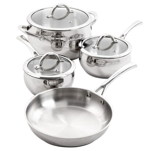 Oster Ridgewell 13 Piece Stainless Steel Belly Shape Cookware Set - Silver