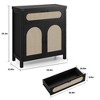 Rattan Sideboard Buffet Cabinet, 30'' Wooden Coffee Bar Storage Cabinet with Drawers, Modern Console Cabinet for Kitchen Living Room Hallway - 2 of 4