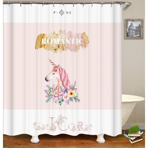 Romantics Unicorn Shower Curtains for Bathroom Waterproof Fabric Bath Curtain Durable Soft Stylish Bathroom Decor 72x72 Inch - 1 of 1