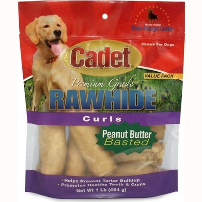 Cadet Peanut Butter Rawhide Curls (1 lb Pack)